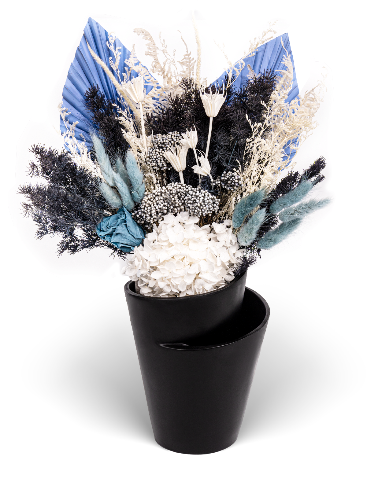 Natural Dried Flower Bouquet, Real Flower Arrangements Preserved Flowers Mix Bouquet -Blue