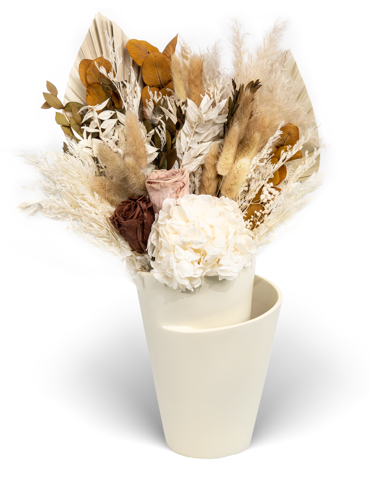 Natural Dried Flower Bouquet, Real Flower Arrangements Preserved Flowers Mix Bouquet -Brown